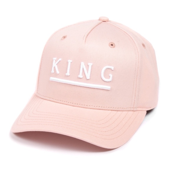 King Apparel Shadwell Curved Peak Blush Pink Snapback Hat - Picture 2 of 6